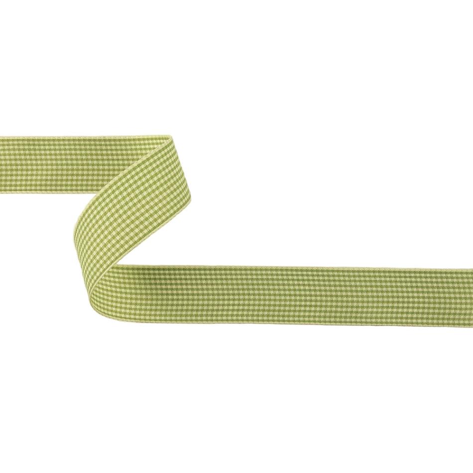 Woven | Lime And Cream Houndstooth Check Woven Ribbon – 1" Ribbons Woven