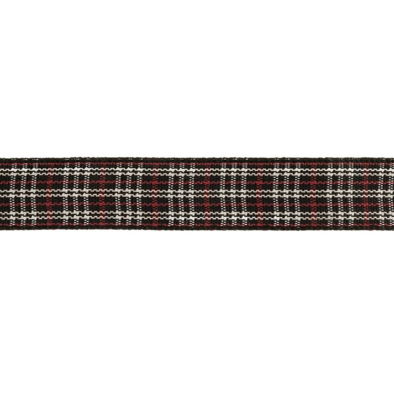 Woven | Meteorite, Red And White Plaid Woven Ribbon – 0.625" Ribbons Meteorite