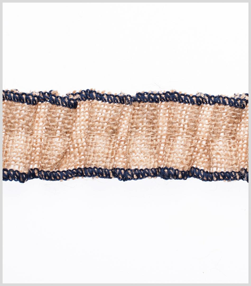 Woven | Navy Jute Trim Ribbons Navy