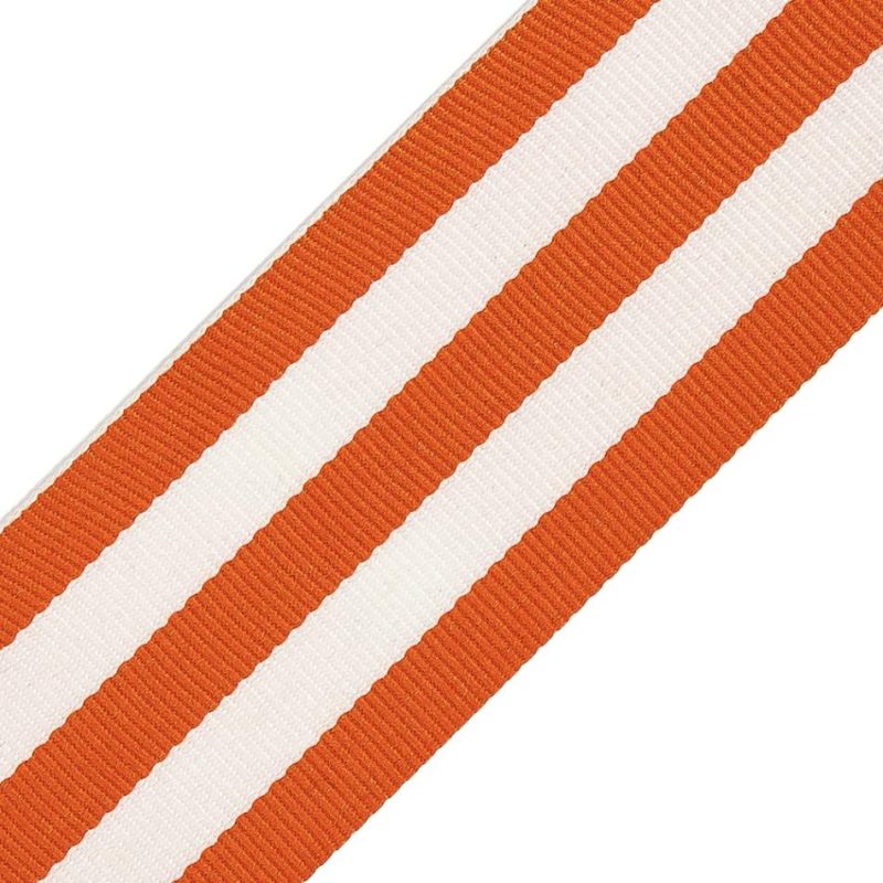 Woven | Orange And White Awning Stripes Ribbed Woven Ribbon – 1.5" Ribbons Orange,White