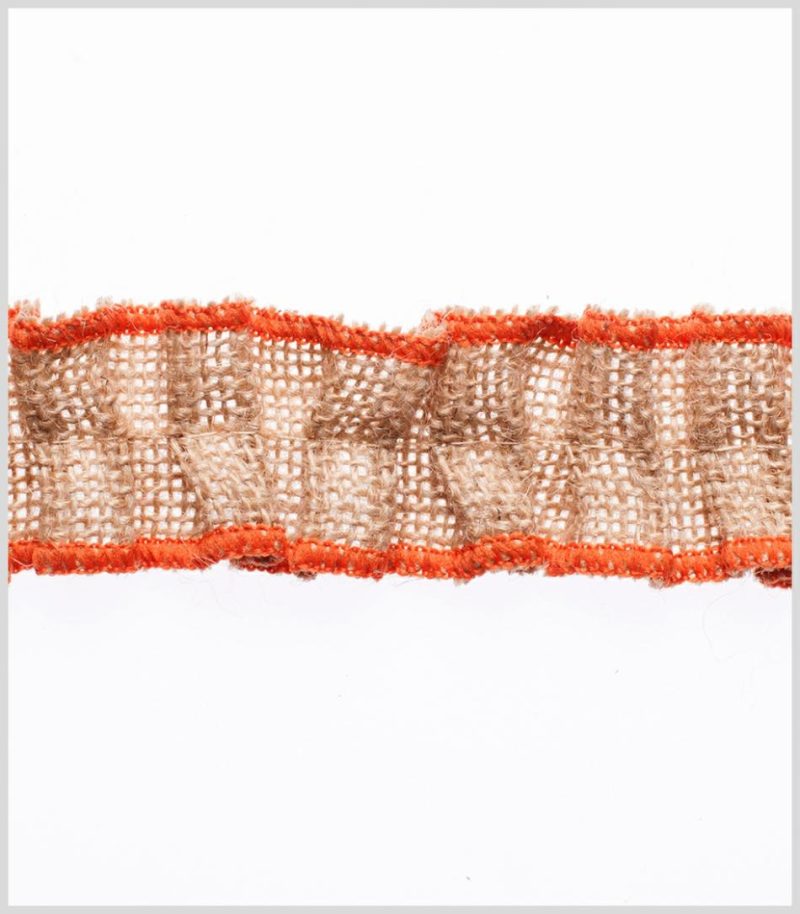 Woven | Orange Jute Trim Ribbons Orange