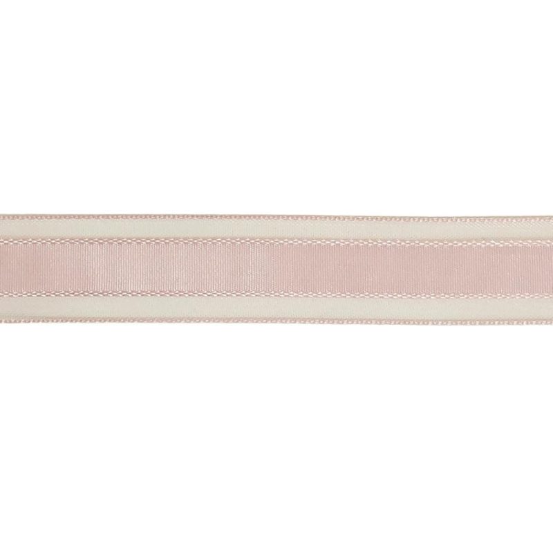 Woven | Pale Pink Woven Ribbon With Sheer Organza Borders – 0.75" Ribbons Sheer