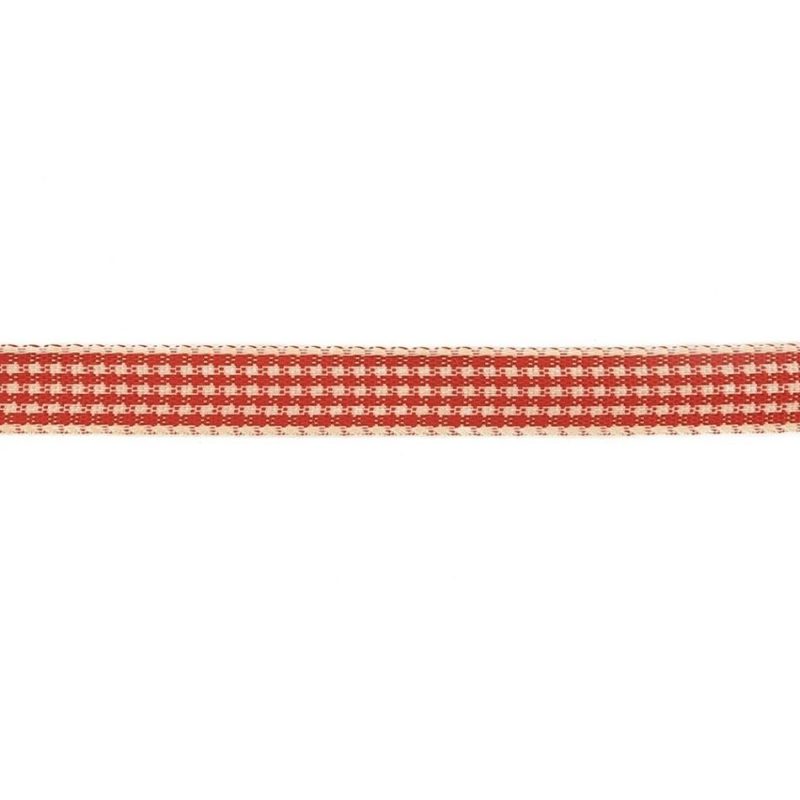 Woven | Red And Cream Houndstooth Check Woven Ribbon – 0.375" Ribbons Woven