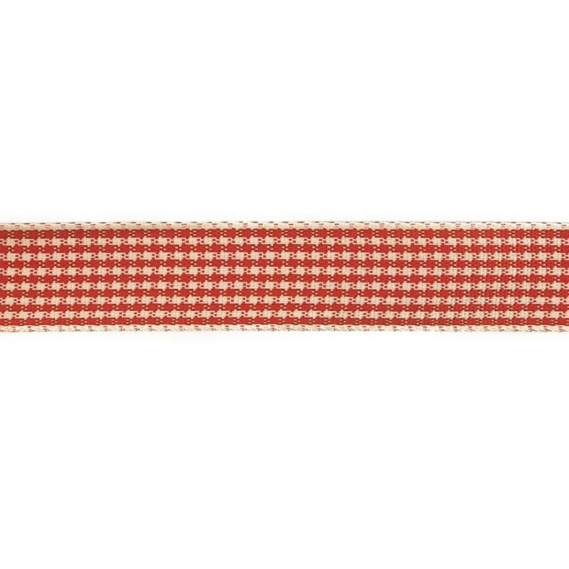 Woven | Red And Cream Houndstooth Check Woven Ribbon – 0.625" Ribbons Woven