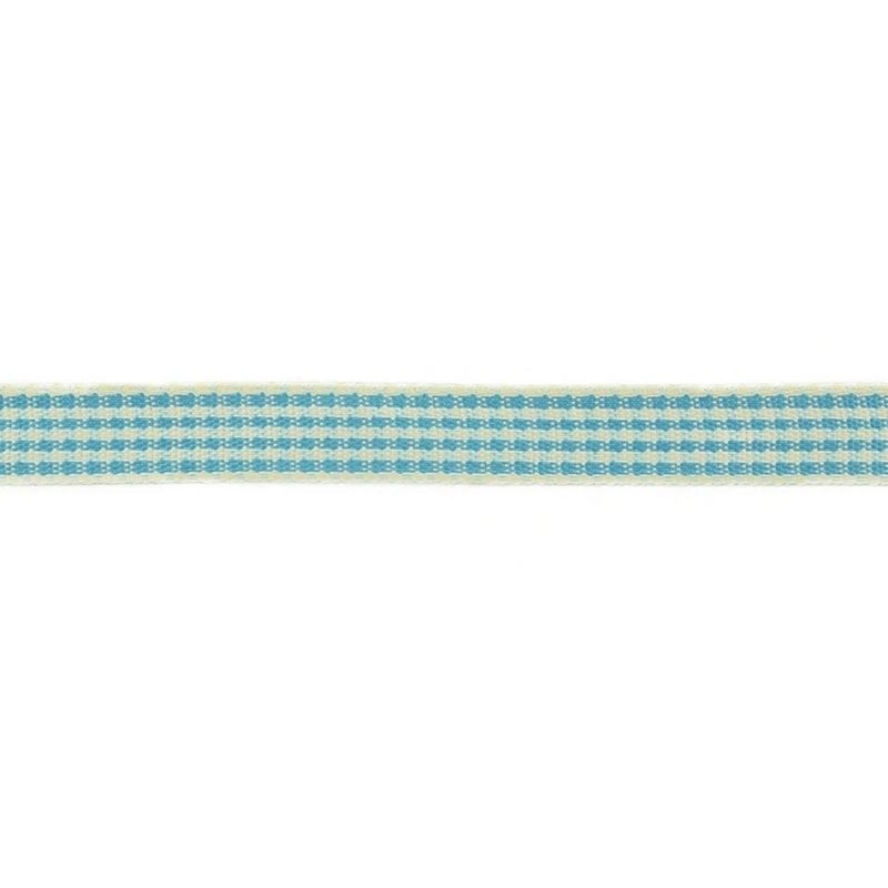 Woven | Sky Blue And Glass Green Houndstooth Check Woven Ribbon – 0.375" Ribbons Sky Blue,Glass Green