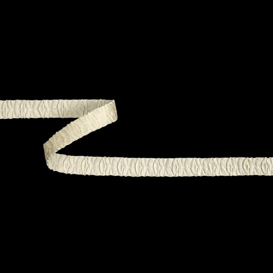 Woven | White Diamonds Ruched Ribbon Trim – 0.5625" Ribbons Woven