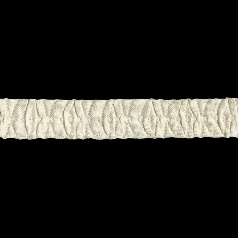 Woven | White Diamonds Ruched Ribbon Trim – 0.5625" Ribbons Woven