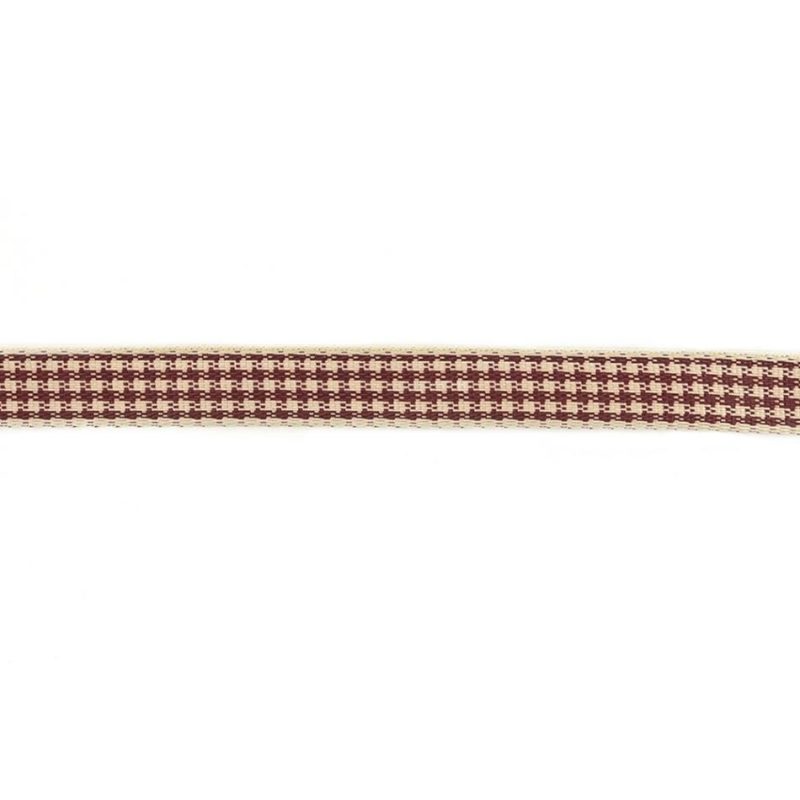 Woven | Wine And Cream Houndstooth Check Woven Ribbon – 0.375" Ribbons Woven