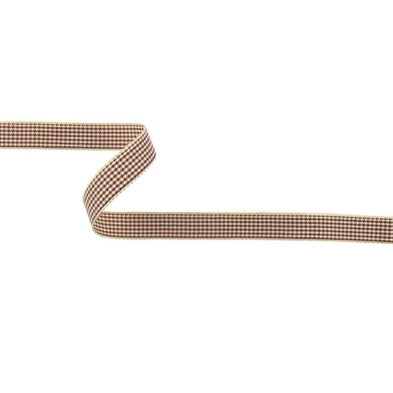 Woven | Wine And Cream Houndstooth Check Woven Ribbon – 0.625" Ribbons Woven