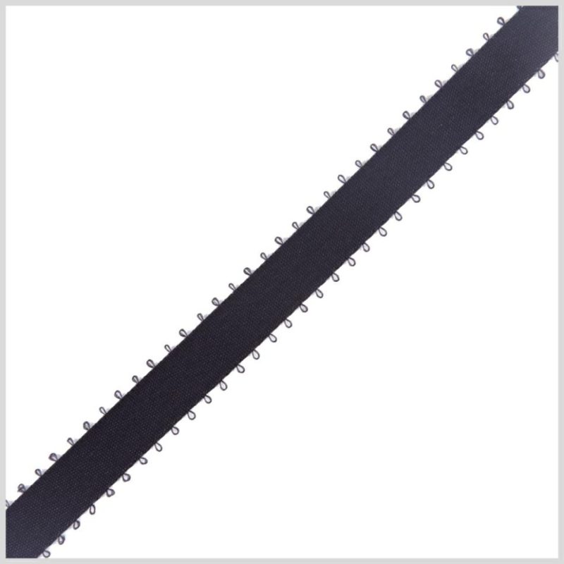 Double Face Satin | 3/8" Black Double Face Feather Edge Satin Ribbon Double Face Satin Black