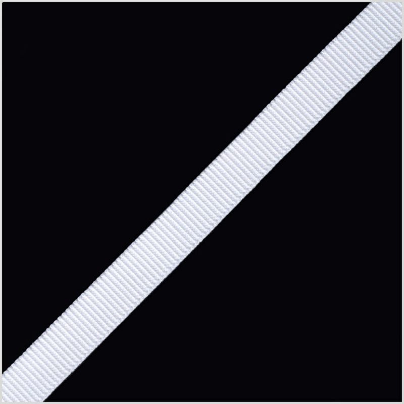 Grosgrain | White Stretch Grosgrain – 0.375" Grosgrain Grosgrain