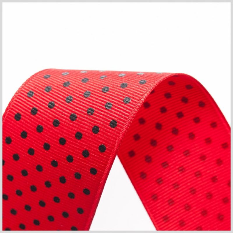 Grosgrain | 1.5" Red Polka Dot Grosgrain Ribbon Grosgrain Grosgrain