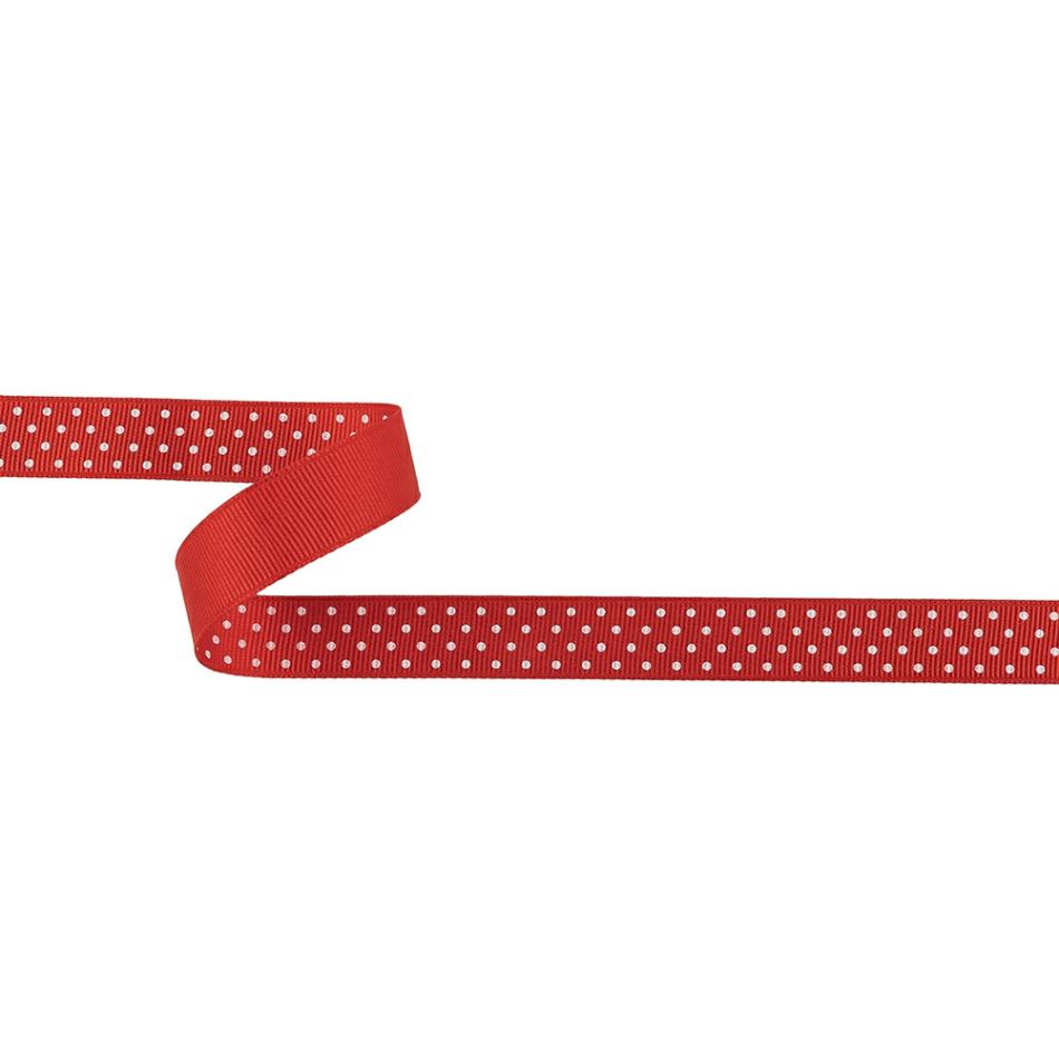 Grosgrain | High Risk Red And White Polka Dots Grosgrain Ribbon – 0.625" Grosgrain Grosgrain