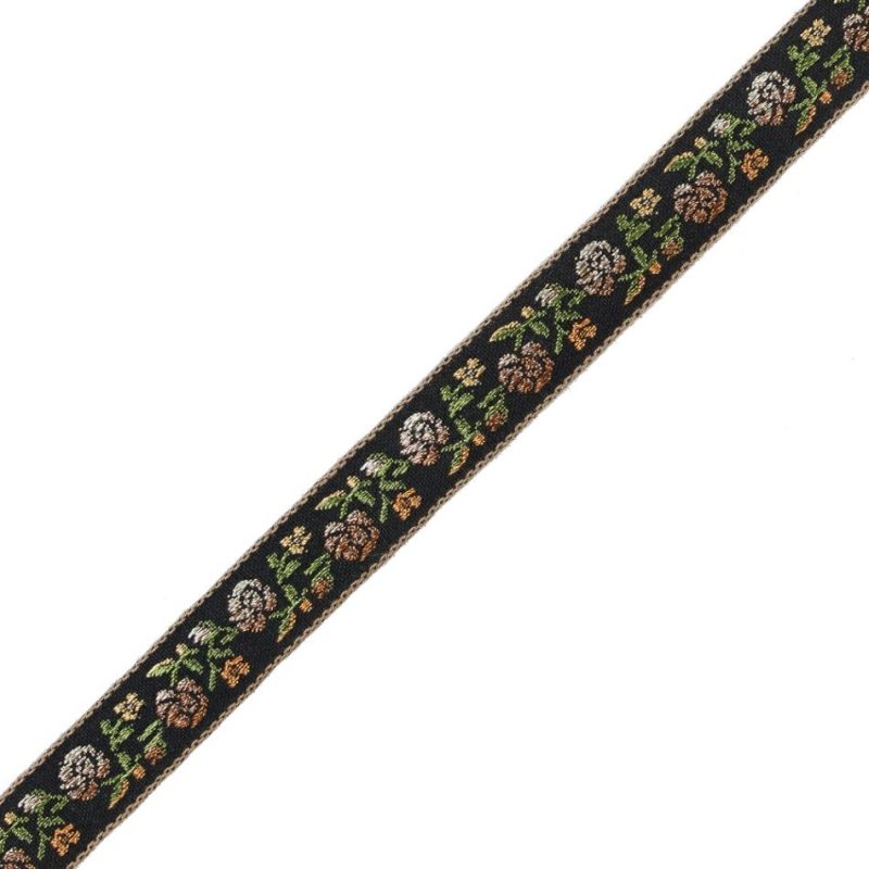 Jacquard | Black And Brown Ombre Floral German Jacquard Ribbon – 0.625" Jacquard Jacquard