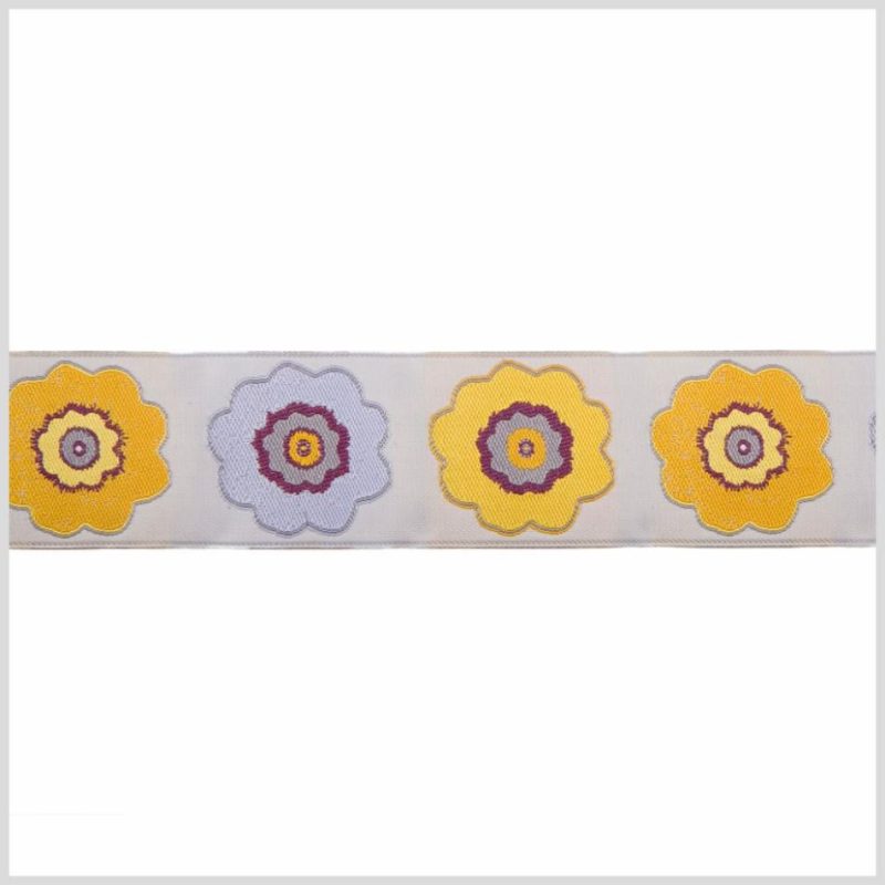 Jacquard | Lavender/Mustard/Rose French Jacquard Ribbon Jacquard Jacquard