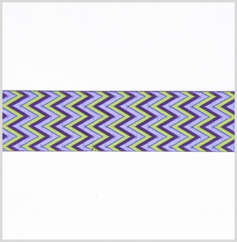 Jacquard | Purple/Green French Jacquard Ribbon Jacquard Jacquard