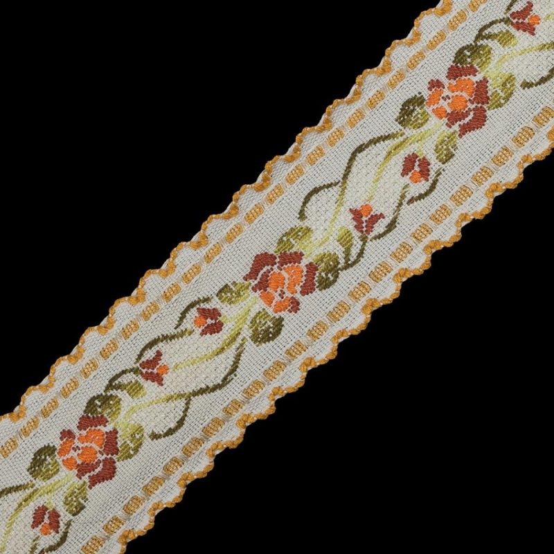 Jacquard | Mustard Yellow Floral Jacquard Ribbon – 1.25" Jacquard Jacquard