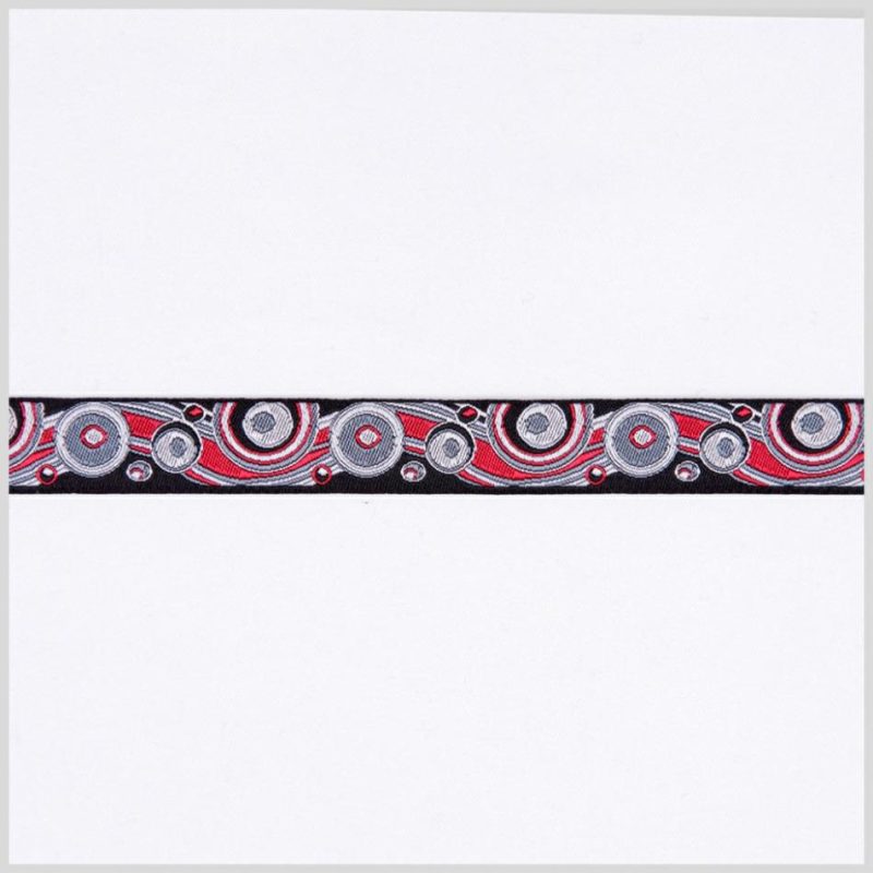 Jacquard | Red/Black French Jacquard Ribbon Jacquard Jacquard