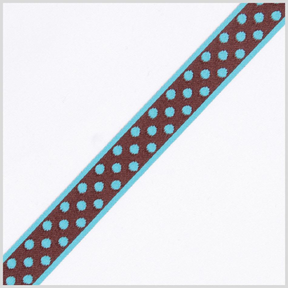 Jacquard | Turquoise/Brown French Jacquard Ribbon Jacquard Jacquard