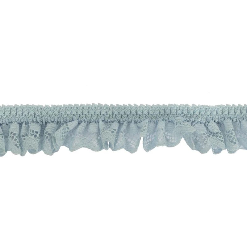 Pleated & Plisse | Baby Blue Ruffled Stretch Lace Trimming – 1" Pleated & Plisse Pleated & Plisse