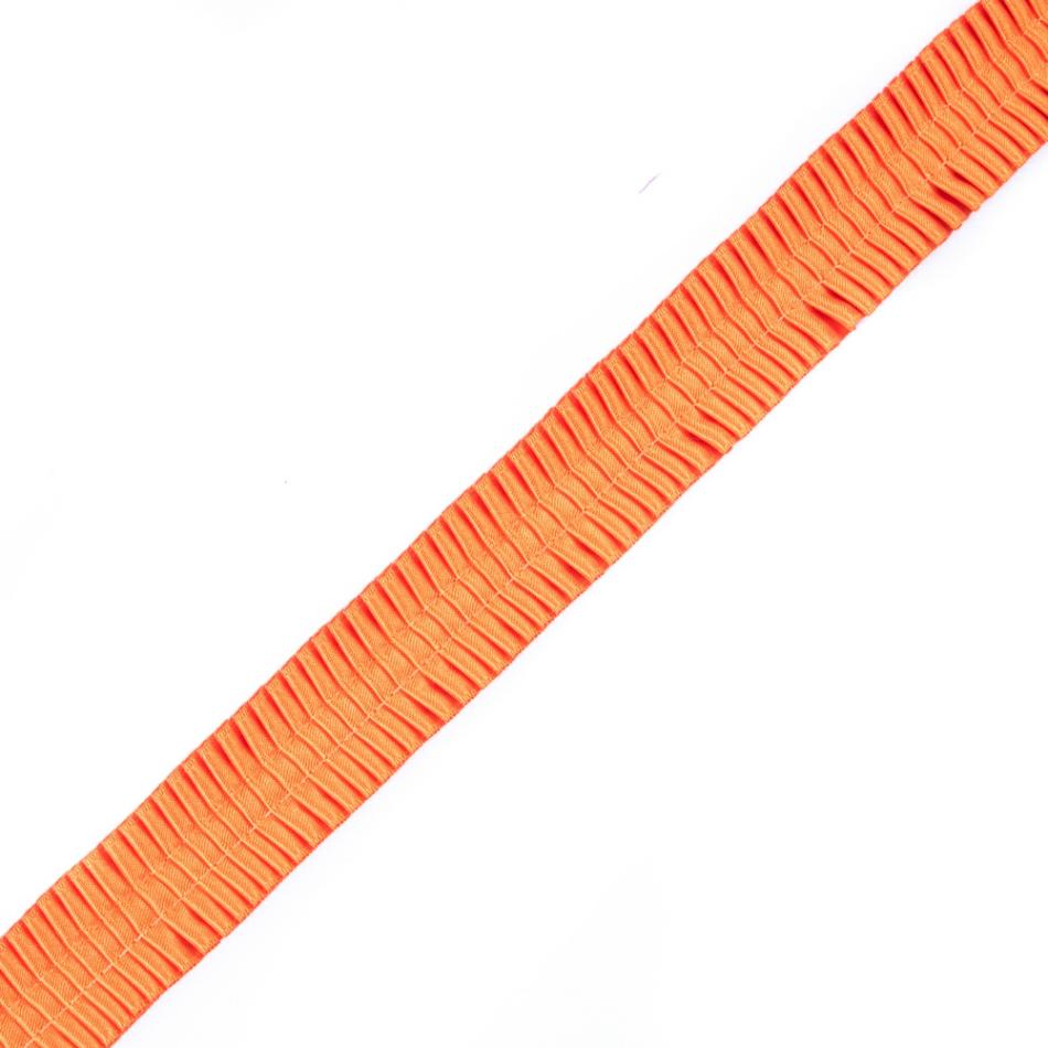 Pleated & Plisse | Orange Deep Knife Pleated Trimming – 1" Pleated & Plisse Orange