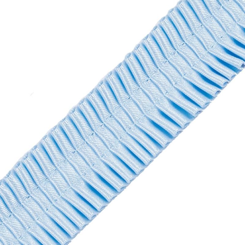 Pleated & Plisse | Sky Blue Deep Knife Pleated Trimming – 1" Pleated & Plisse Blue