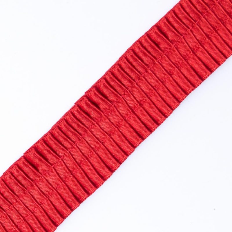 Pleated & Plisse | Red Deep Knife Pleated Trimming – 1" Pleated & Plisse Pleated & Plisse