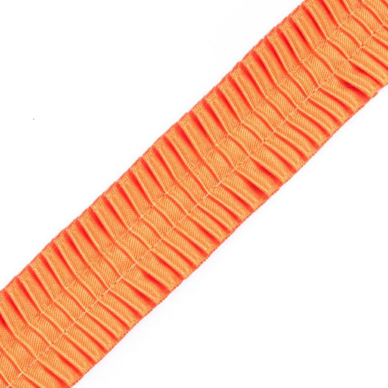 Pleated & Plisse | Orange Deep Knife Pleated Trimming – 1" Pleated & Plisse Orange