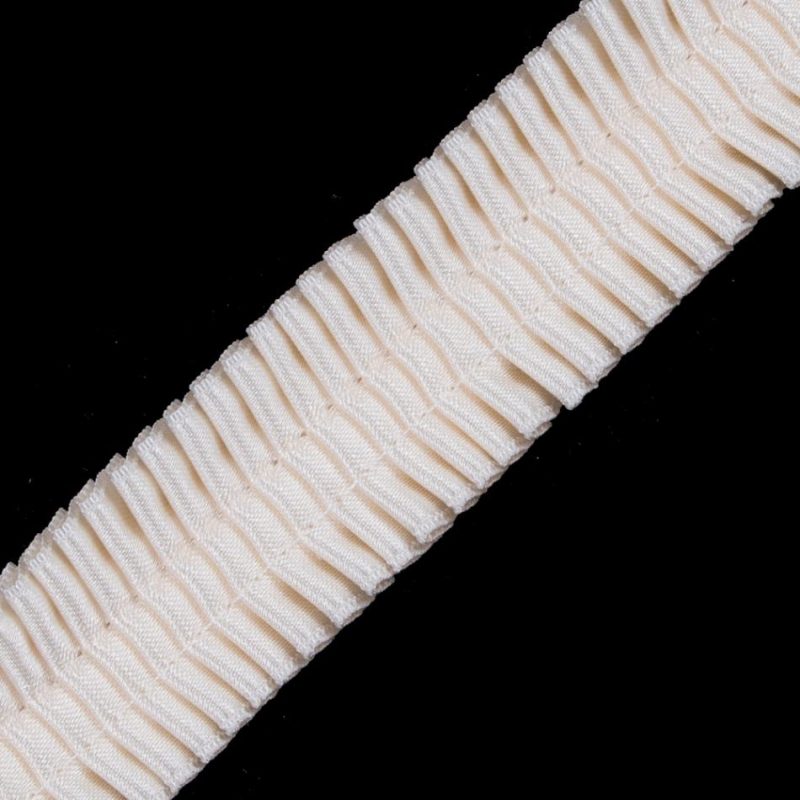 Pleated & Plisse | Ivory Deep Knife Pleated Trimming – 1" Pleated & Plisse Ivory