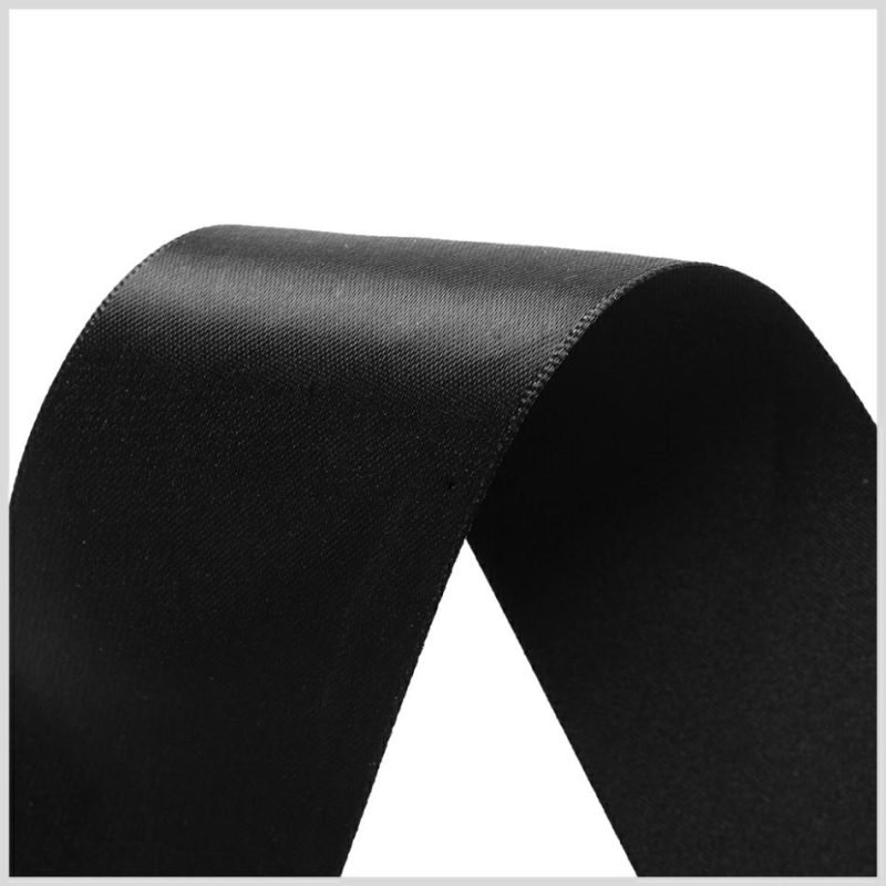 Satin | 1.5" Black Single Face Satin Ribbon Ribbons Black