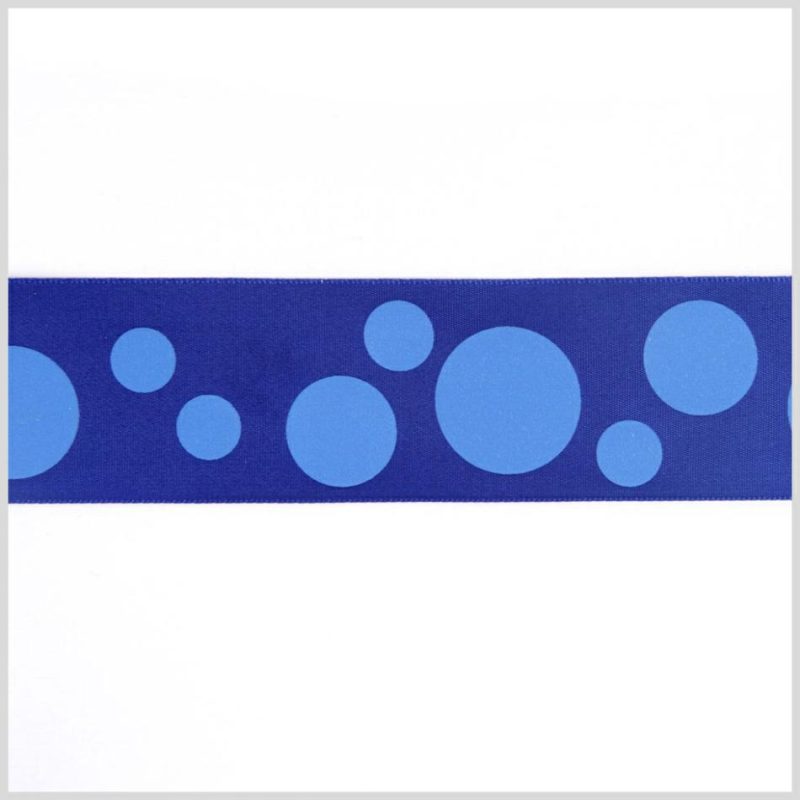 Satin | 1.5" Royal Polka Dot Satin Ribbon Ribbons Royal Blue,Blue