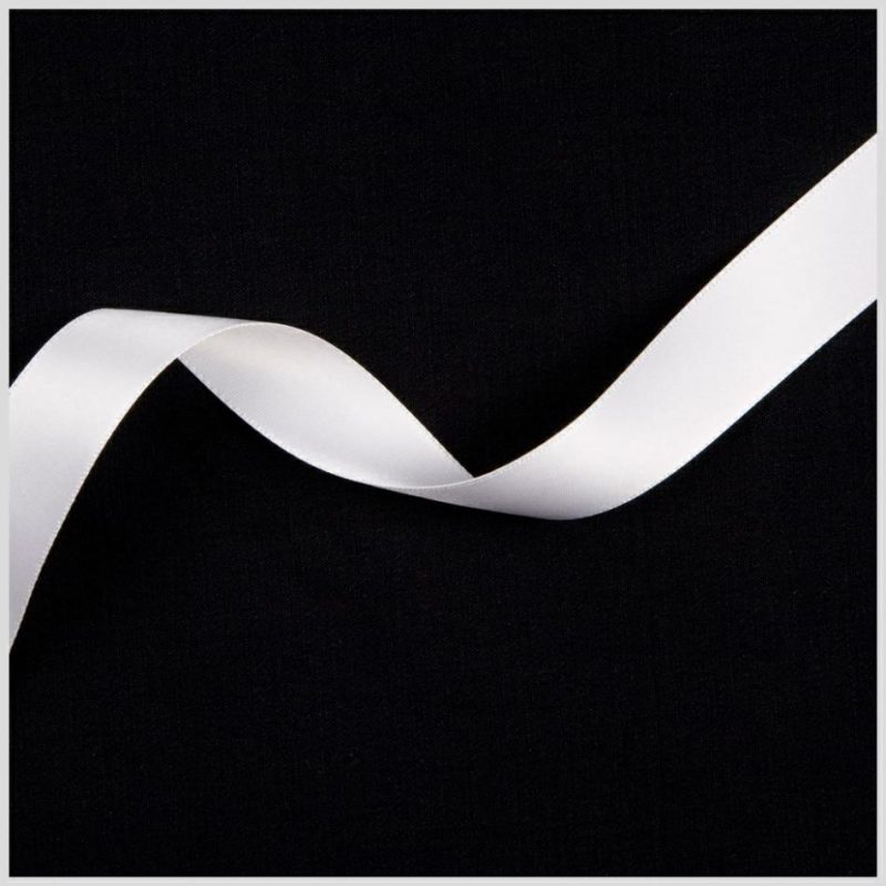 Satin | 7/8" White Single Face Satin Ribbon Ribbons Satin